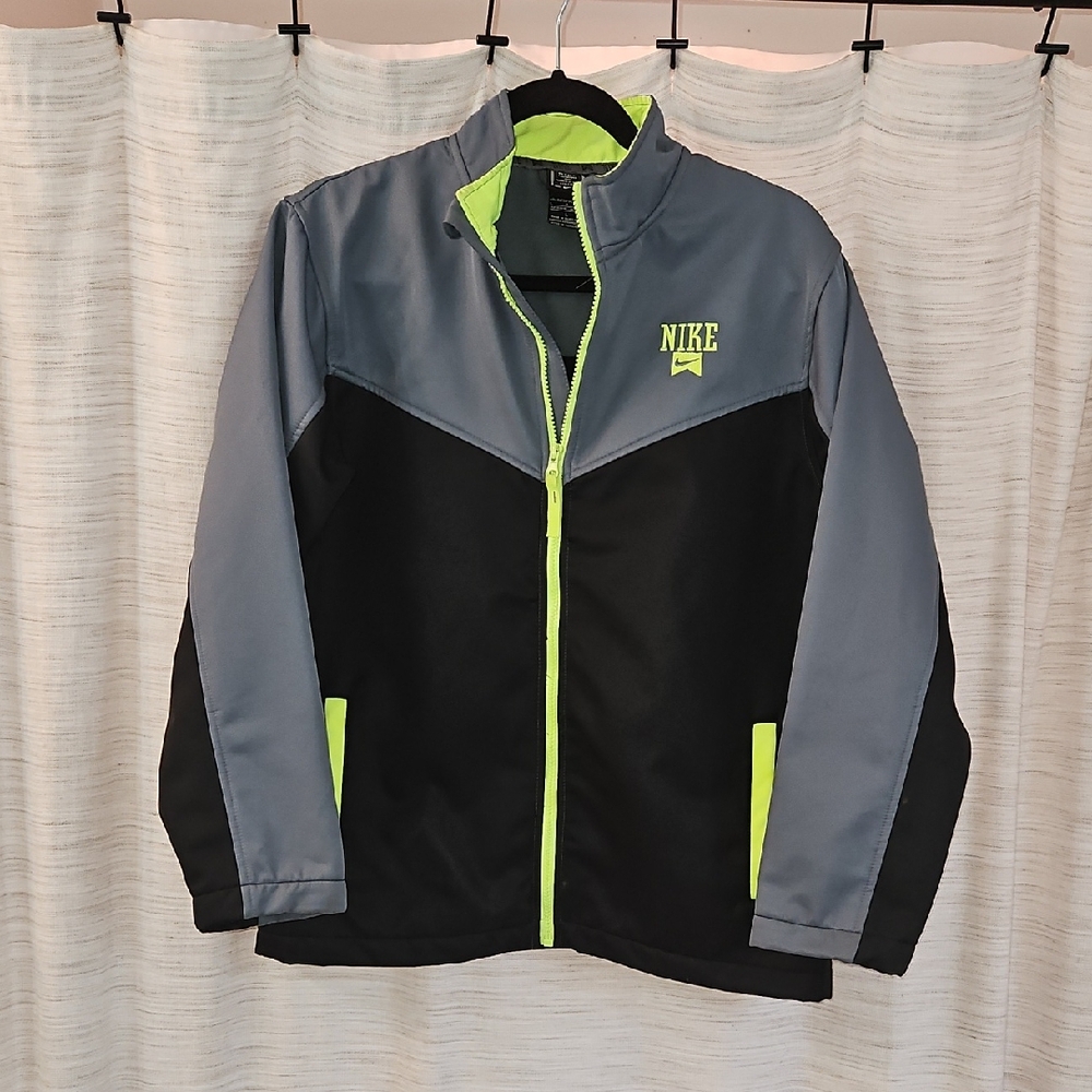Boys Nike Black and Gray Jacket with Neon Highlights YOUTH LARGE